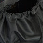 Barbour ESSENTIAL WAX BACKPACK Unisex Adults Backpack Black detail view of drawcord opening and closure.