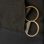 Barbour HIGHFIELD CANVAS BACKPACK Unisex Adults Canvas Backpack Navy/Olive detail view of aged brass effect ring puller