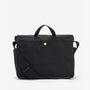 Barbour FIELD WAX Unisex Adults Messenger Bag Black front view with adjustable strap and grab handle