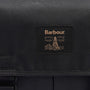 Barbour FIELD WAX Unisex Adults Messenger Bag Black detail view of logo on front flap