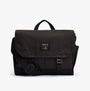Barbour FIELD WAX Unisex Adults Messenger Bag Olive front view showcasing buckle closure and adjustable strap.