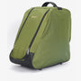 Barbour BOOT BAG Unisex Adults Boot Bag Green side view showing zip closure and textured polyamide material.