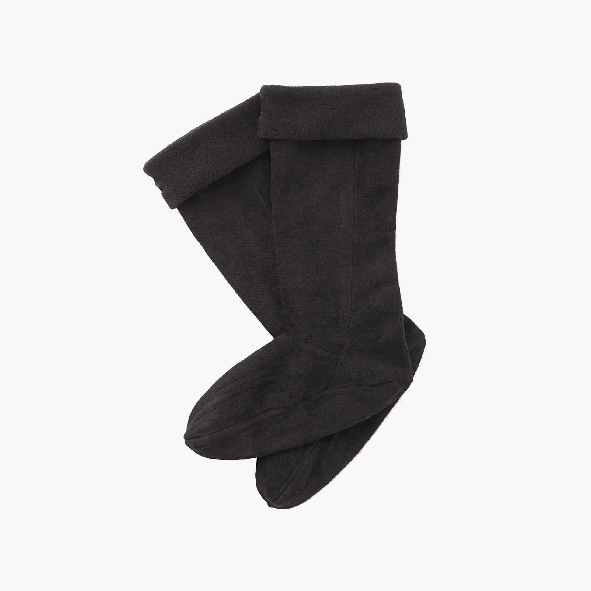 Barbour Fleece Wellington Unisex Socks Black front view, soft polyester material, perfect for outdoor wear.