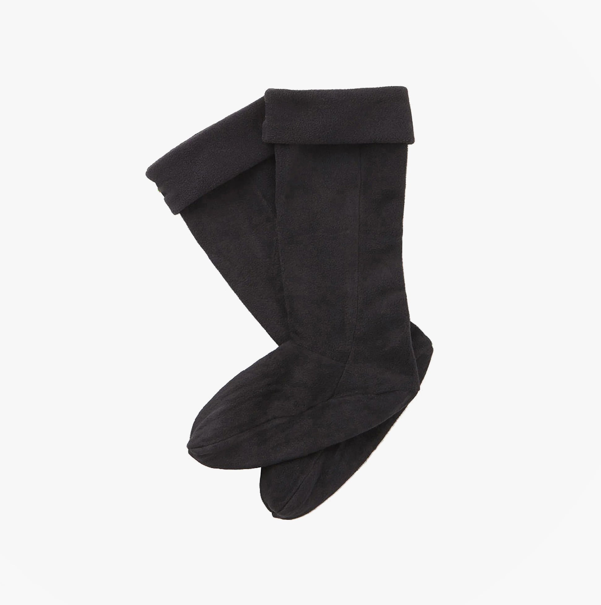 Barbour Fleece Wellington Unisex Socks Black front view, soft polyester material, perfect for outdoor wear.