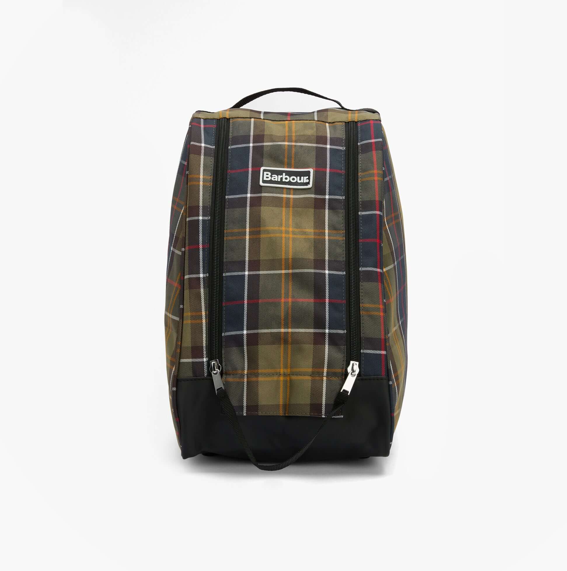 Barbour TARTAN Boot Bag Classic Tartan front view featuring zip closure and plaid design.