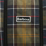 Barbour TARTAN Boot Bag Classic Tartan detail view showing logo and classic tartan pattern.