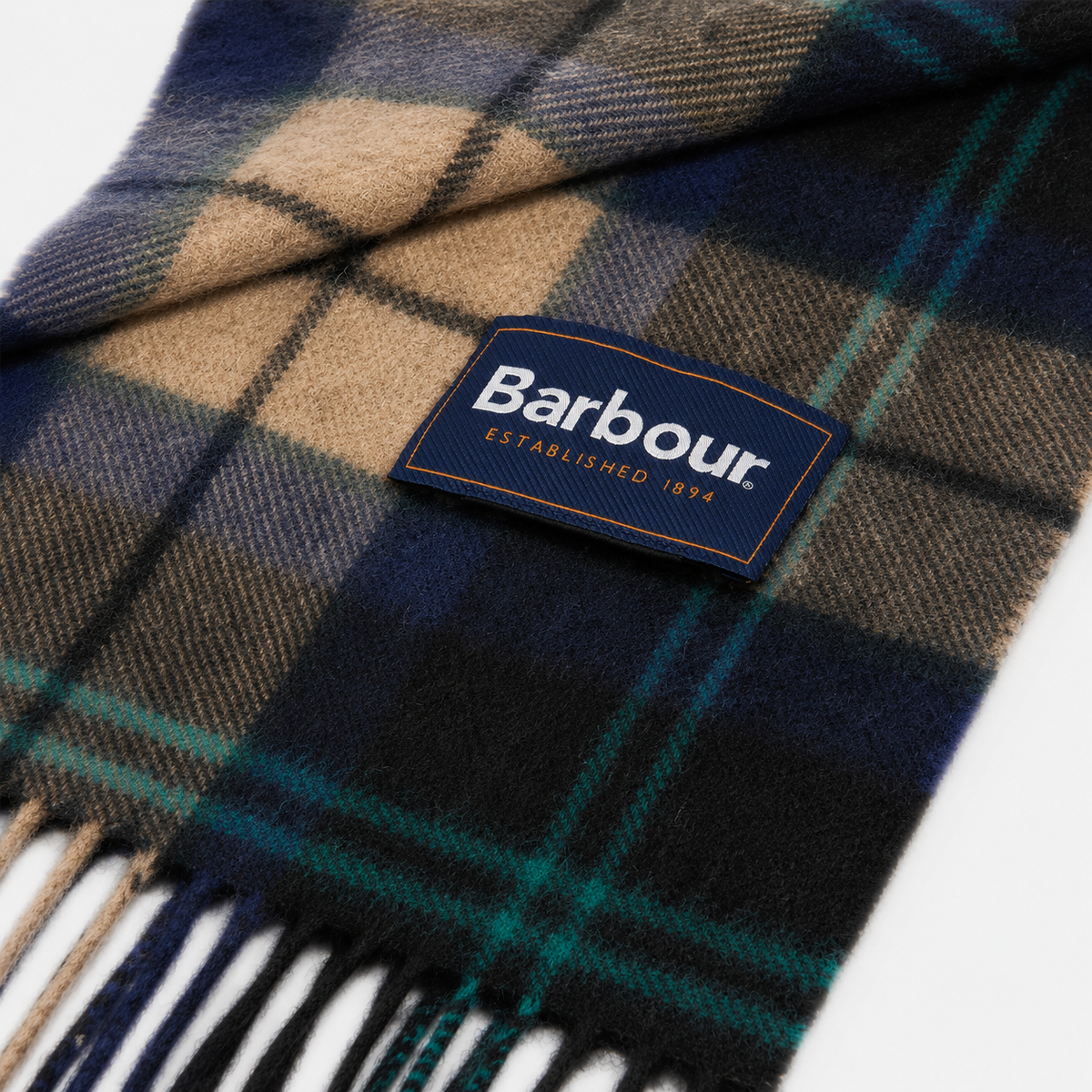 Barbour WOOL CASHMERE TARTAN Unisex Adults Regular Green Loch