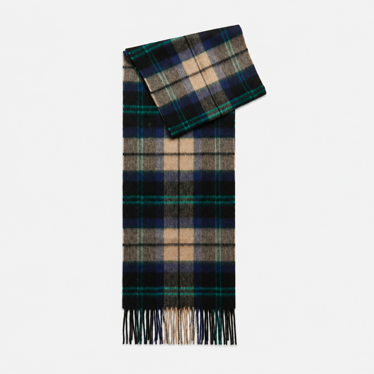 Barbour WOOL CASHMERE TARTAN Unisex Adults Regular Green Loch