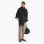 Barbour PLAIN LAMBSWOOL Mens Winter Black front view on model, showcasing soft lambswool material and stylish design.