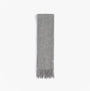 Barbour PLAIN LAMBSWOOL Mens Winter Grey Marl scarf front view, made from 100% lambswool with fringed edges.