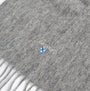 Barbour PLAIN LAMBSWOOL Mens Winter Grey Marl detail view of scarf with logo