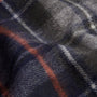 Detail view of Barbour NEW CHECK Unisex Adults Tartan Scarf Navy/Dark Ginger showcasing the checked pattern.