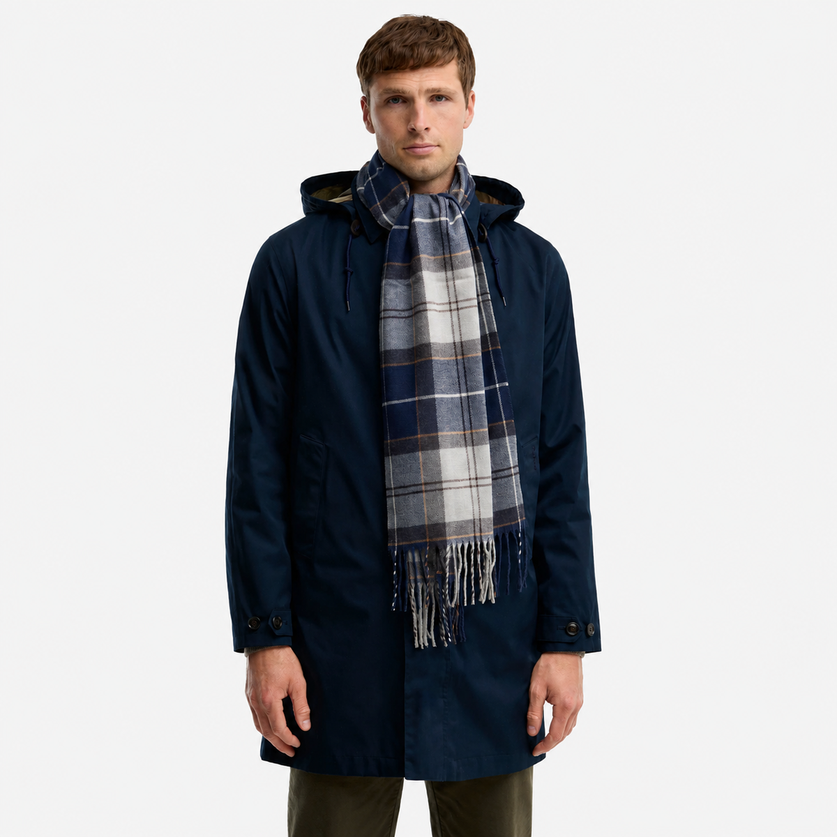Barbour GALINGALE TARTAN Unisex Adults Regular Grey Midnight Tartan