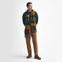 Barbour WESTERDALE Scarf Unisex Adults Classic front view on model wearing a green sweater and brown trousers.