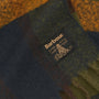 Barbour WESTERDALE Scarf Unisex Adults Classic detail view with woven brand label on fabric background.