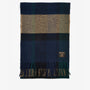 Barbour WESTERDALE Scarf Unisex Adults Green Loch front view showcasing oversized check design and woven brand label.