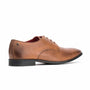 Base London SHILLING Mens Leather Derby Shoes Tan side view showcasing the classic design and smooth leather finish.