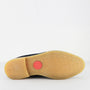 Base London PERRY Mens Burnished Suede Desert Boots Navy bottom view showing rubber sole and traction design.