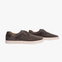Base London KEEL Mens Perforated Suede Casual Shoes Grey side view showcasing casual style and suede upper.