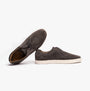 Base London KEEL Mens Perforated Suede Casual Shoes Grey side and top view showcasing suede material and lace-up design.