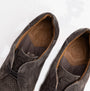 Base London KEEL Mens Perforated Suede Casual Shoes Grey top view showing lace-up and detailing.