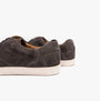 Base London KEEL Mens Perforated Suede Casual Shoes Grey side view showing suede upper and lace-up closure