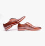 Base London SCRIPT Mens Leather Derby Shoes Brown side view showcasing elegant design and quality craftsmanship.