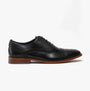 Base London CAST Mens Leather Brogue Shoes Black side view showcasing elegant styling and classic design.