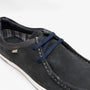 Base London DOUGIE Mens Shoes Navy close-up view showcasing lace-up design and textured upper