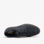Base London ONYX Mens Brogues Shoes Navy top view of suede derby shoe with lace-up closure and round toe.