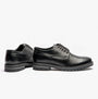 Base London HALSEY WAXY Mens Formal Lace Up Shoes Black side and rear view showing sleek leather design.