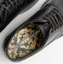 Base London HALSEY WAXY Mens Formal Lace Up Shoes Black top view showcasing the stylish interior and logo details.