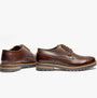 Base London HALSEY WASHED Mens Formal Lace Up Shoes Dark Brown side and rear view showcasing leather upper and durable sole.