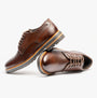 Base London HALSEY WASHED Mens Formal Lace Up Shoes Dark Brown side view and detail view on a white background.