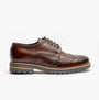 Base London GIBBS WASHED Mens Formal Lace Up Shoes Dark Brown side view showcasing the leather upper and comfort design.