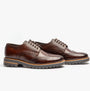 Base London GIBBS WASHED Mens Formal Lace Up Shoes Dark Brown side view showing leather upper and wingtip details.