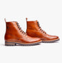 Base London GROVE WASHED Mens Boots Burnt Tan side view showing leather upper and lace-up design.