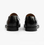 Base London KENNEDY Mens Shoes Black rear view showing shiny leather finish and block heel design.