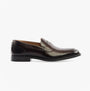 Base London KENNEDY Mens Shoes Dark Brown side view showing leather loafer style with almond toe and slip-on closure.