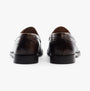 Base London KENNEDY Mens Shoes Dark Brown back view of leather loafer shoes