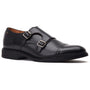 Base London DIABLO Mens Shoes Black side view showing suede/leather upper and buckle closure.