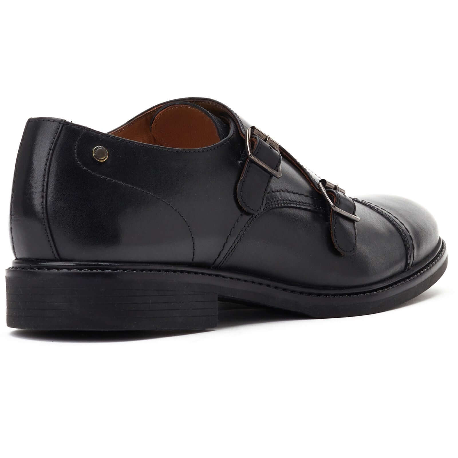 Base London DIABLO Mens Shoes Black side view showing leather upper and buckle detail.