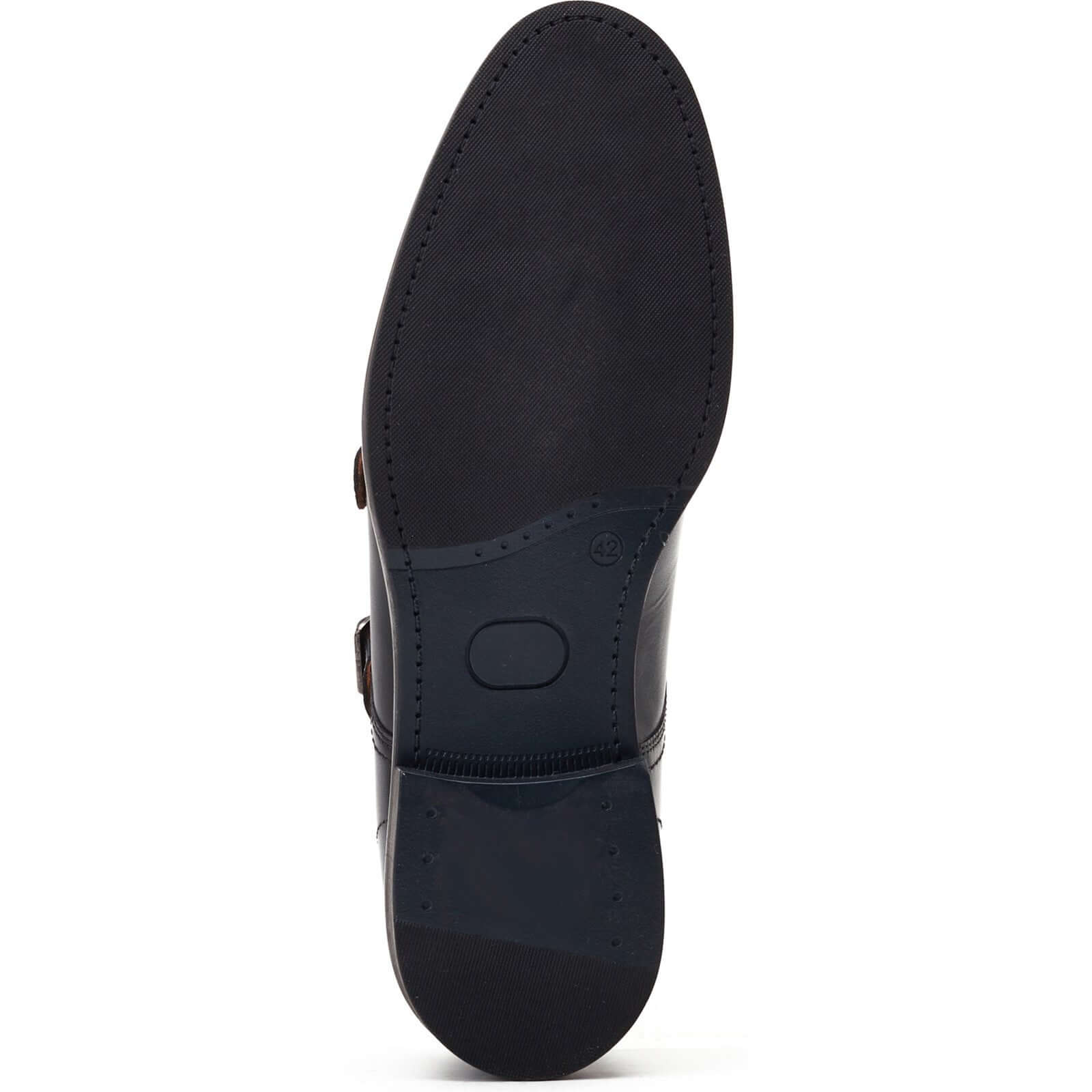 Base London DIABLO Mens Shoes Black detail view of the sole showing TPR material and stylish design.