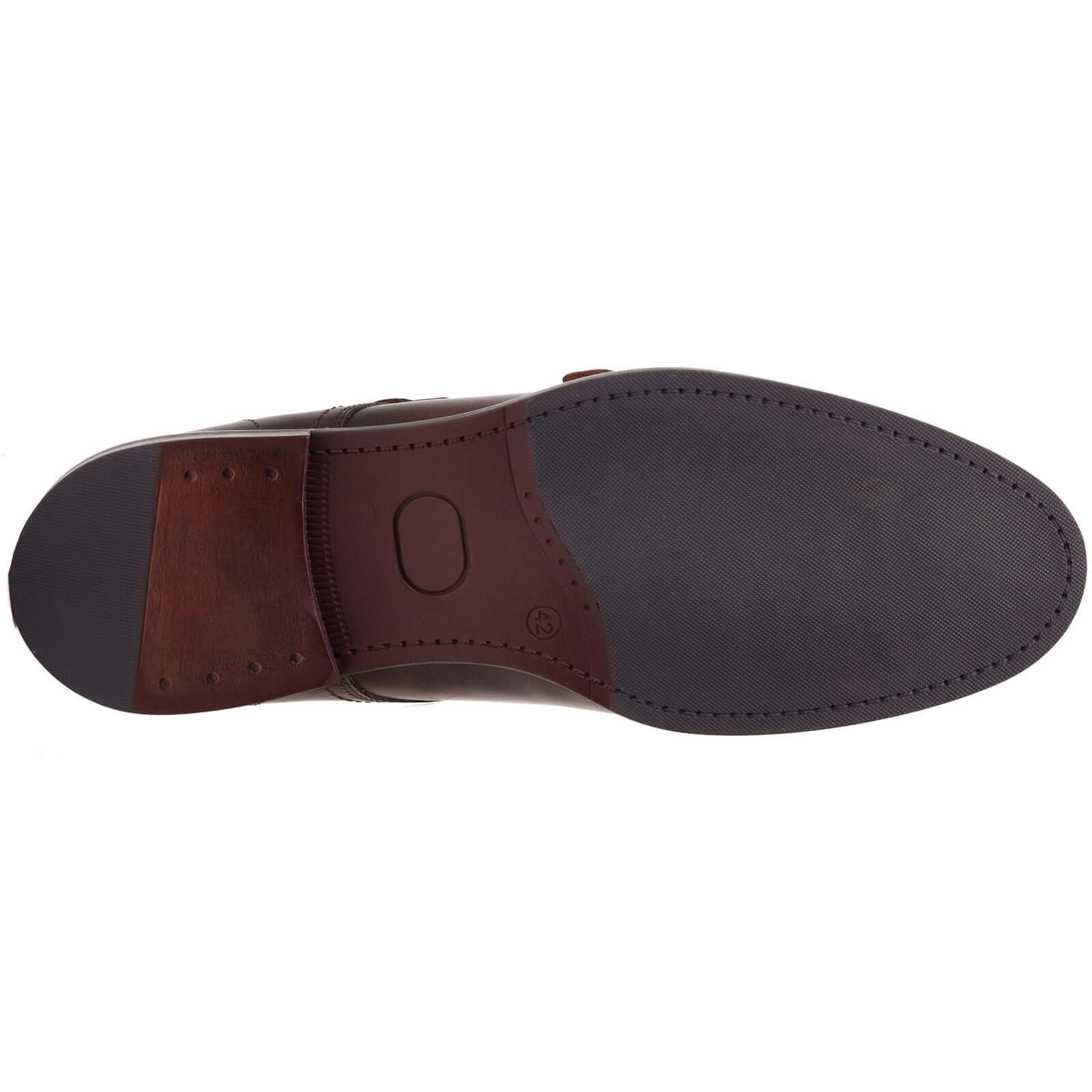 Base London DIABLO Mens Shoes Brown sole view showing TPR material and detailed craftsmanship.