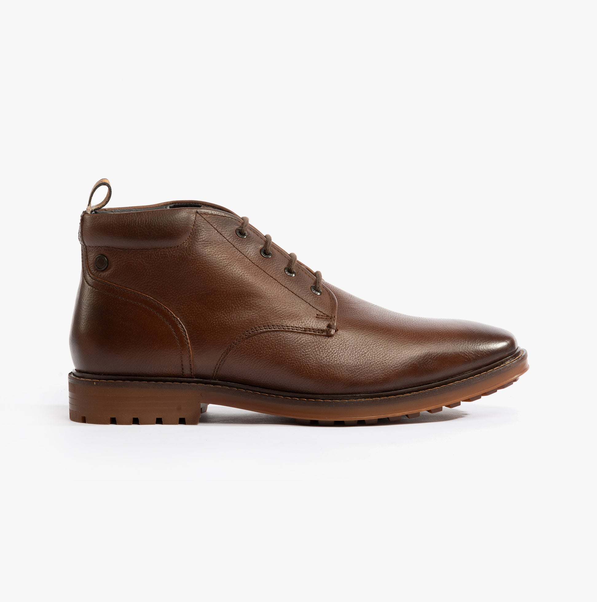 Base London CANMORE Mens Boots Brown side view showing leather upper and lace-up design.