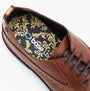 Base London NASHVILLE Mens Shoes Tan detail view showcasing the intricate insole design and rich leather finish.