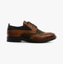 Base London NASHVILLE Mens Shoes Tan/Check side view showing leather upper and plaid detailing.