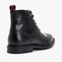 Base London DEALER Mens Boots Black side view showing leather upper, lace-up closure, and block heel design.