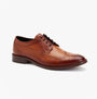 Base London TWAIN Mens Shoes Tan side view showing lace-up derby design with leather upper and detailed brogue.