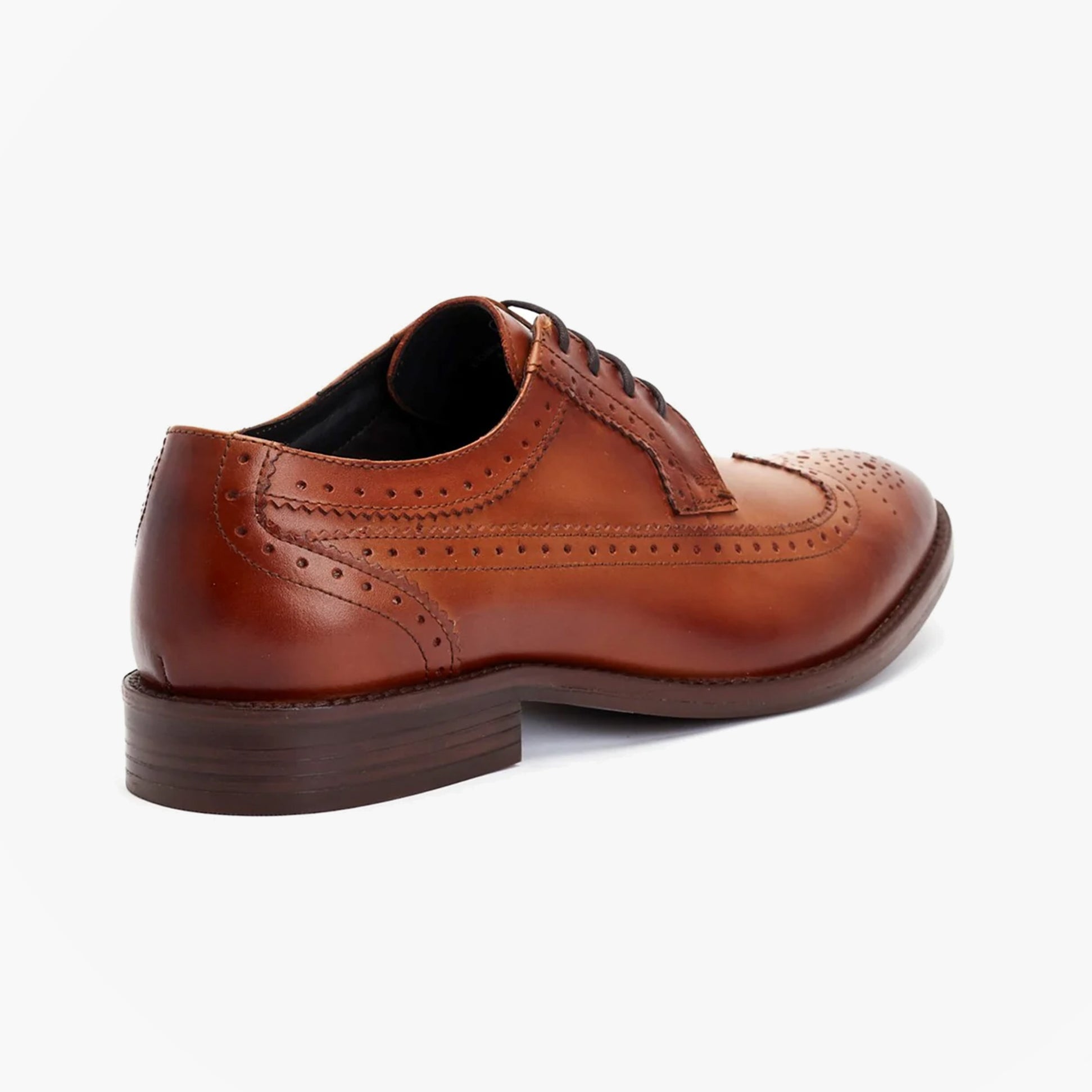 Base London TWAIN Mens Shoes Tan back view showing leather upper and lace-up design.